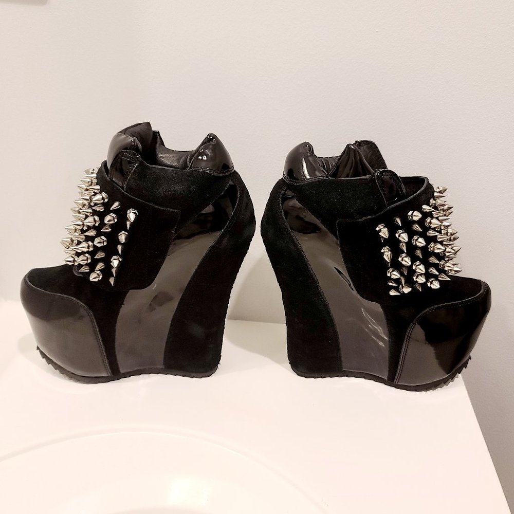 Jeffrey Campbell Dramo Spiked Patent Leather Shoes